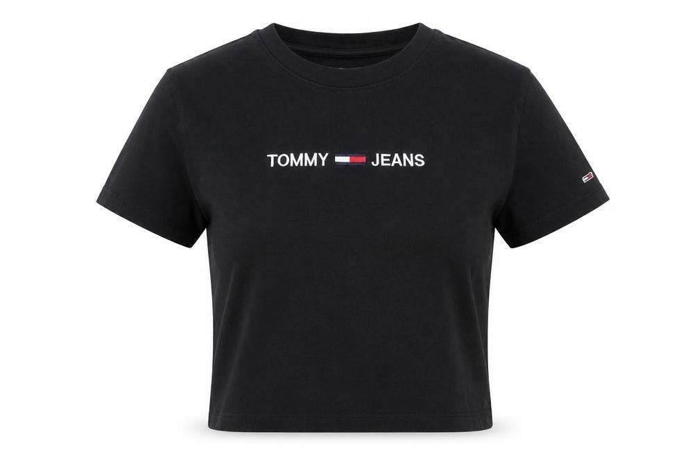 Tommy Jeans Women's Black Cropped T-Shirt Size S