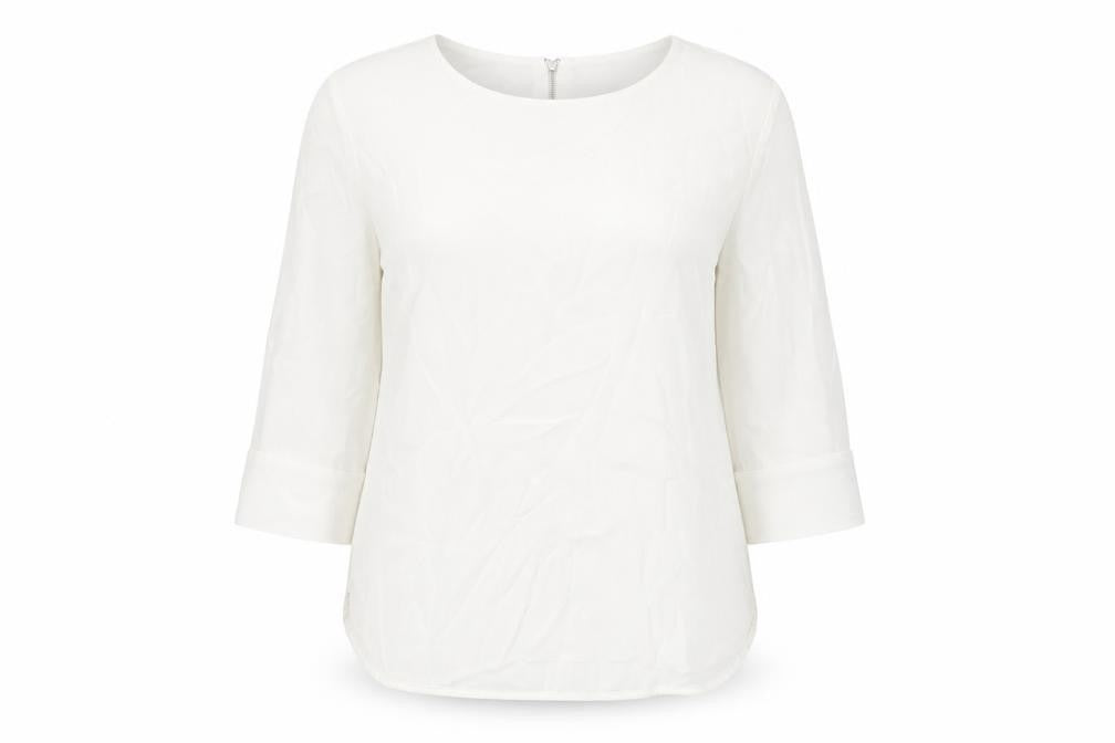 Phase Eight Women's White Blouse, UK 14, 3/4 Sleeve