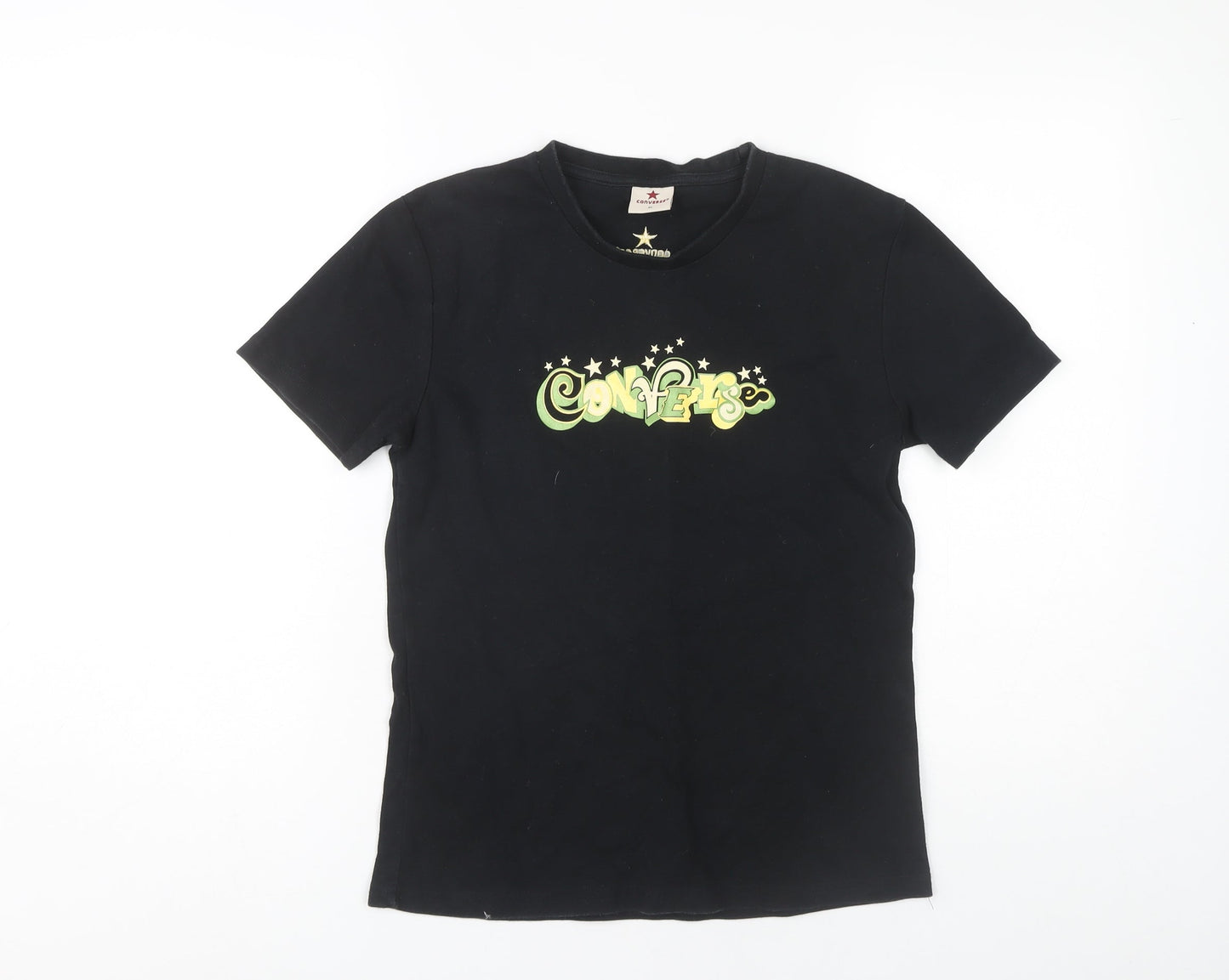 Converse Unisex Black XL T-Shirt with Logo Accents