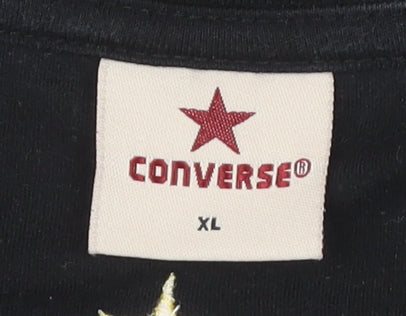 Converse Unisex Black XL T-Shirt with Logo Accents