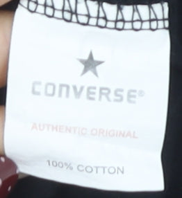 Converse Unisex Black XL T-Shirt with Logo Accents