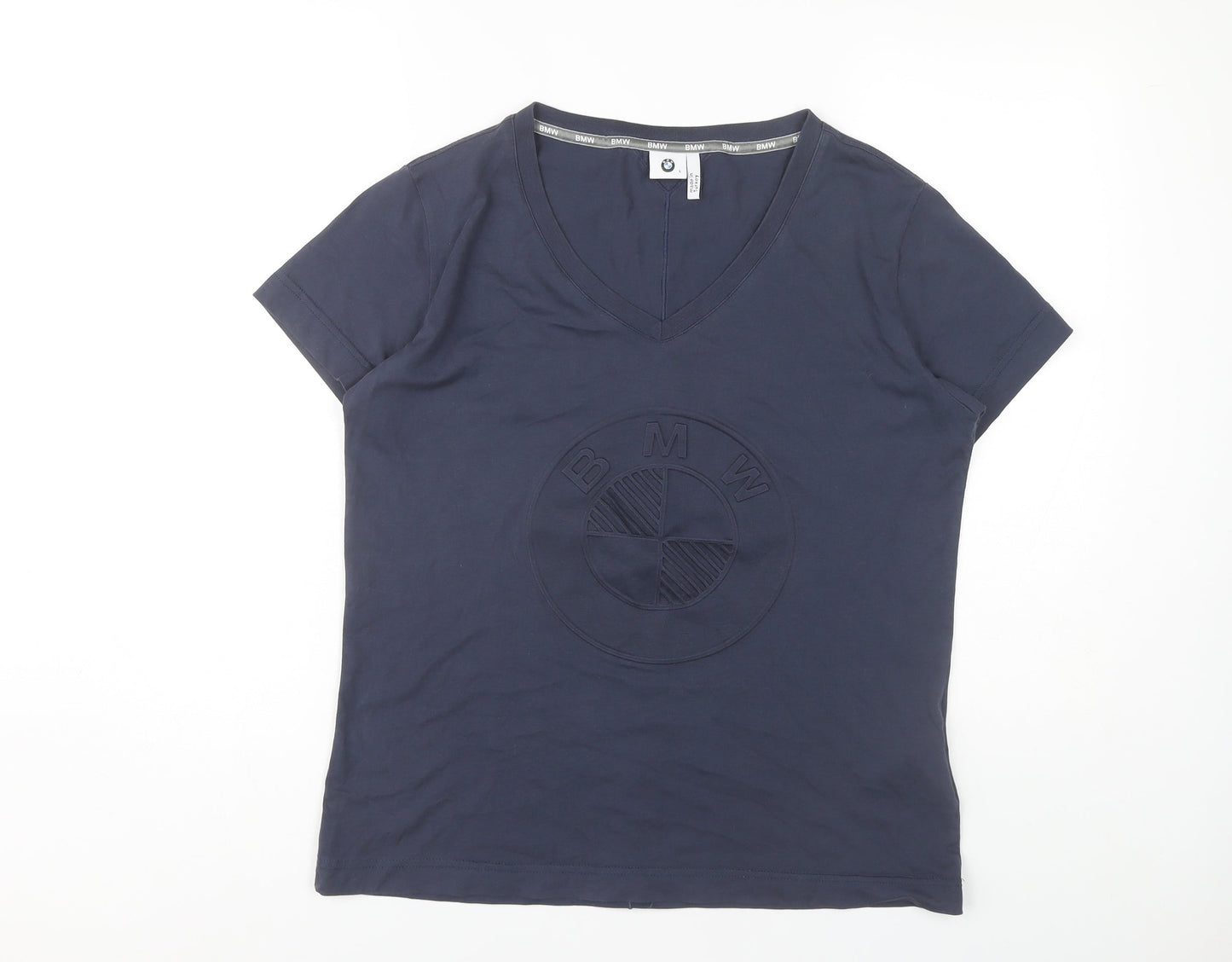 Bonmarché W Unisex Blue V-Neck T-Shirt - Large, Casual Style