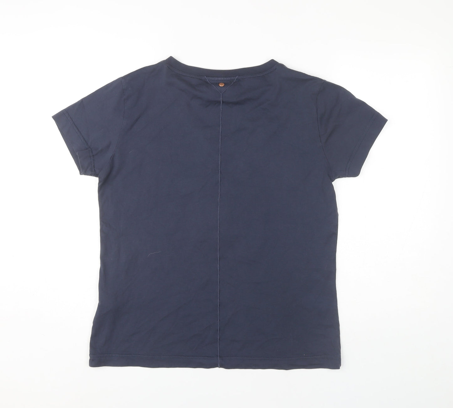 Bonmarché W Unisex Blue V-Neck T-Shirt - Large, Casual Style