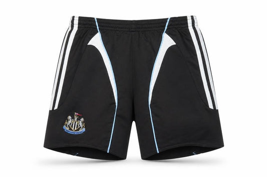 Front view of Adidas boys’ black athletic sports shorts 14 years