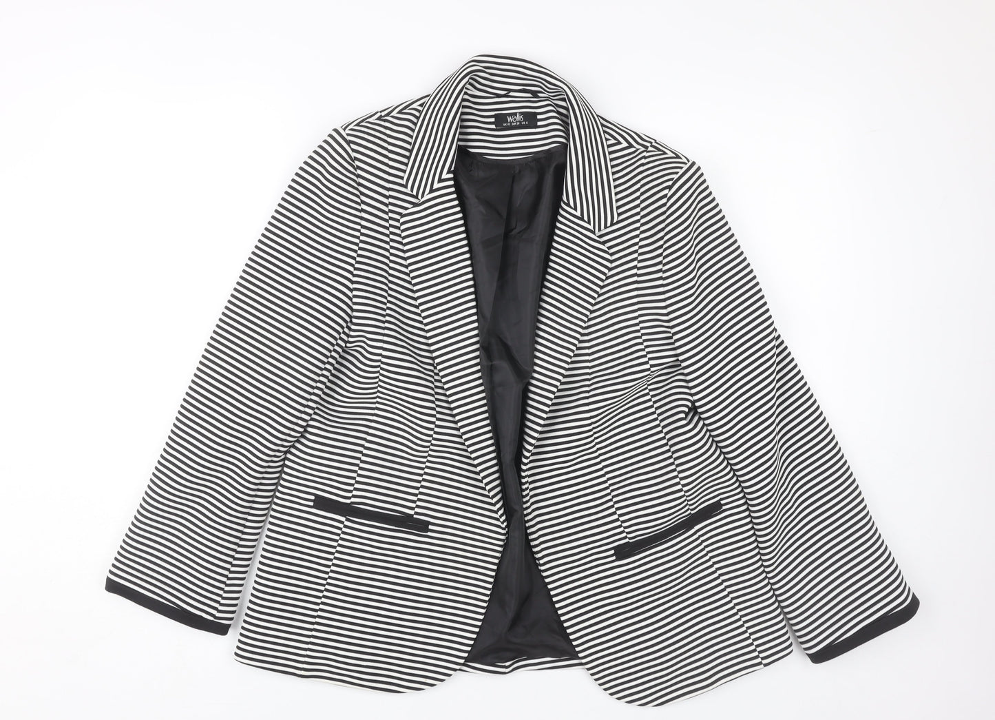 Wallis Women's Black Striped Blazer Size 10