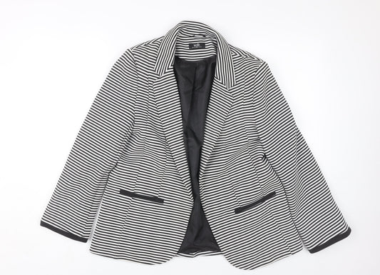Wallis Women's Black Striped Blazer Size 10