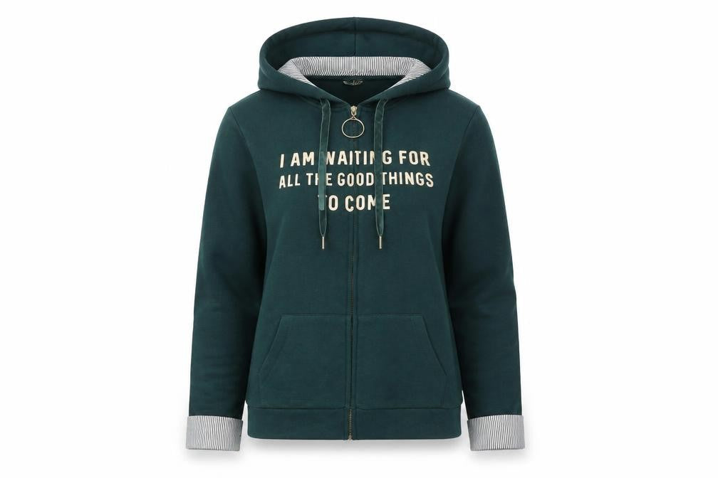 Springfield Women's Green Full Zip Hoodie Size 12