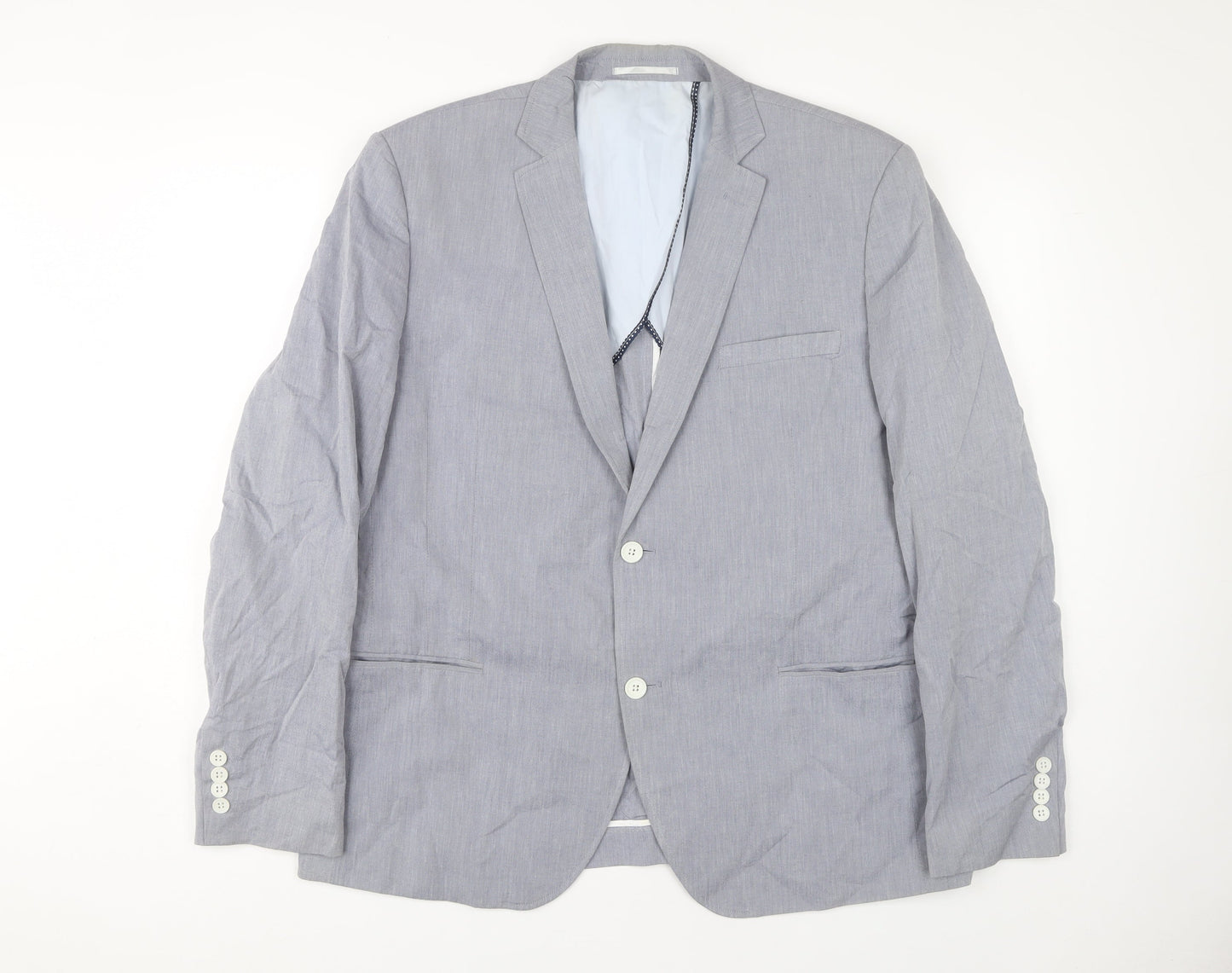 Jasper Conran Men's Grey Single-Breasted Blazer 46