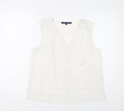 Additional front view of French Connection Women’s Ivory Sleeveless Blouse L