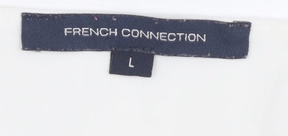 Close-up detail of French Connection Women’s Ivory Sleeveless Blouse L