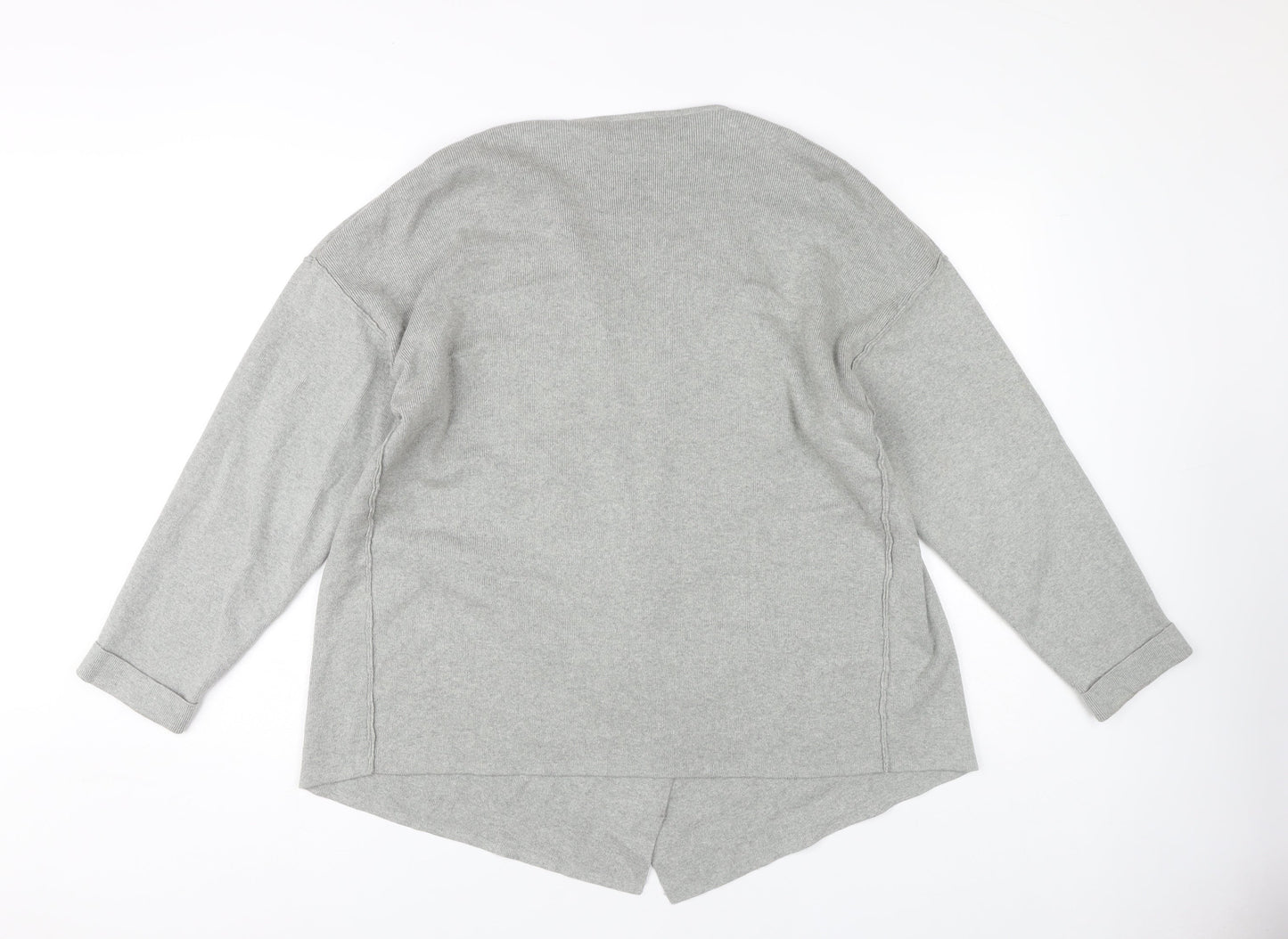 Warehouse Women's Grey Open Front Cardigan Jumper Size L