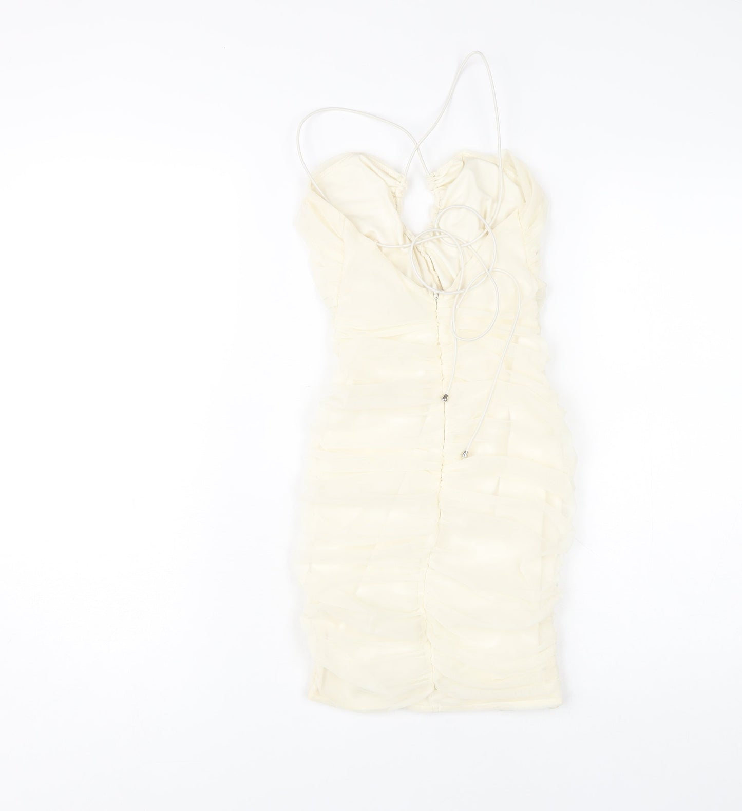 Oh Polly Women's Ivory Bodycon Halter Dress Size 4