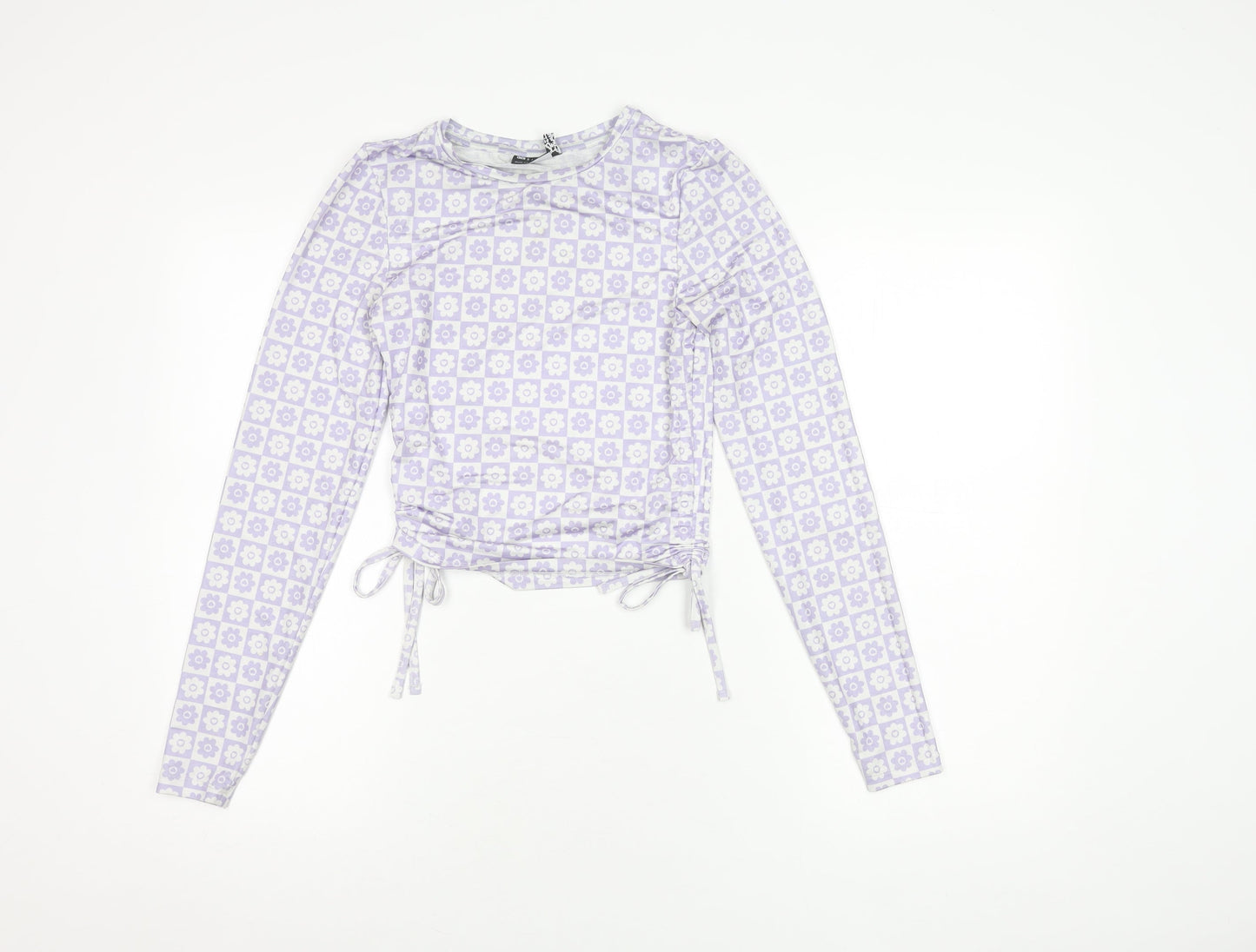 ASOS DESIGN Women's Purple Floral Long Sleeve Top