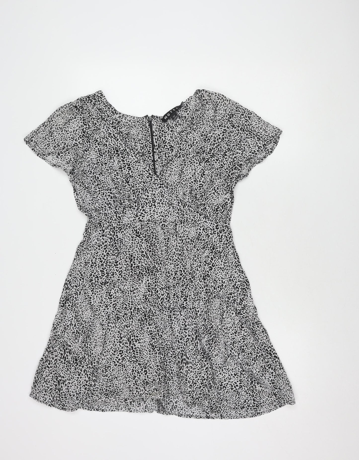 Motel Women's Black White Animal Print Dress S