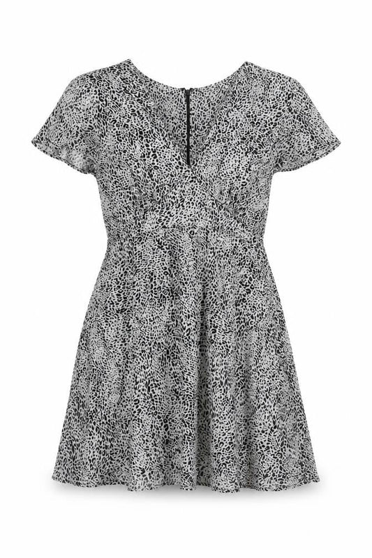 Motel Rocks Women's Black White Animal Print Dress S