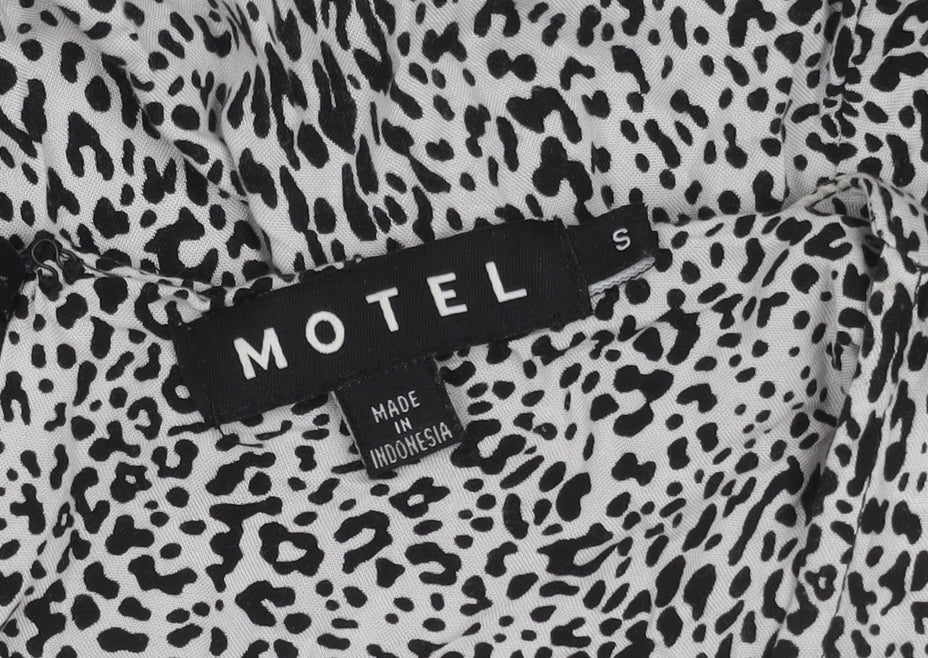 Motel Women's Black White Animal Print Dress S