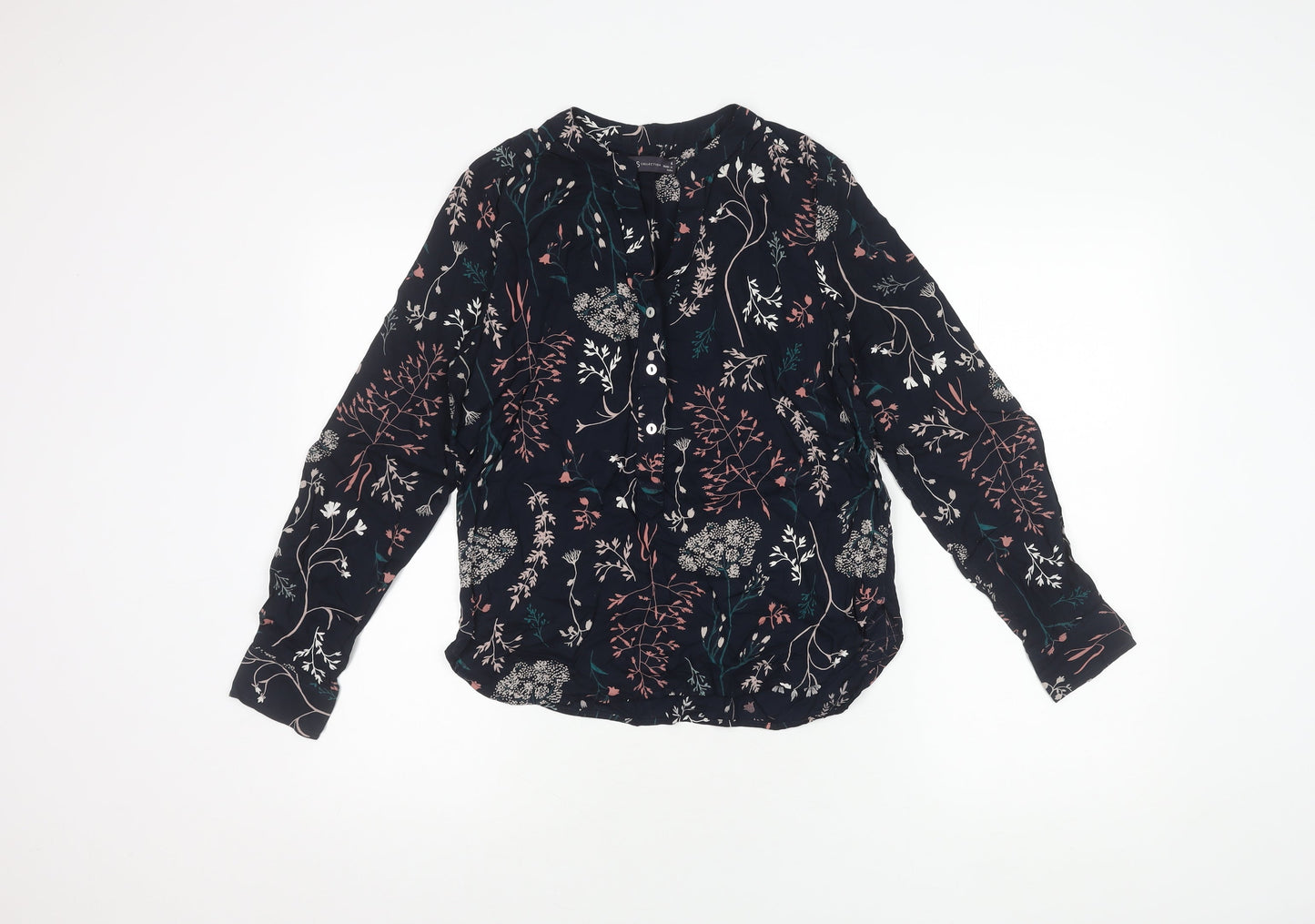 Marks & Spencer Women's Blue Floral Top Size 6