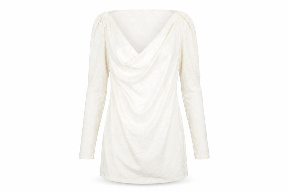 PrettyLittleThing Women's White Size 4 Short Cowl Neck Dress