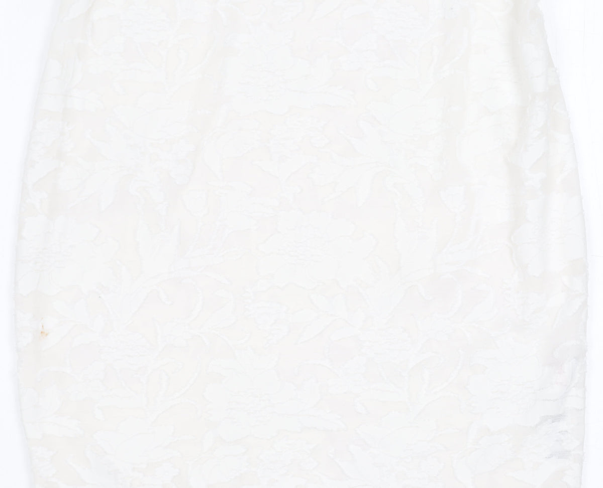 PrettyLittleThing Women's White Size 4 Short Cowl Neck Dress