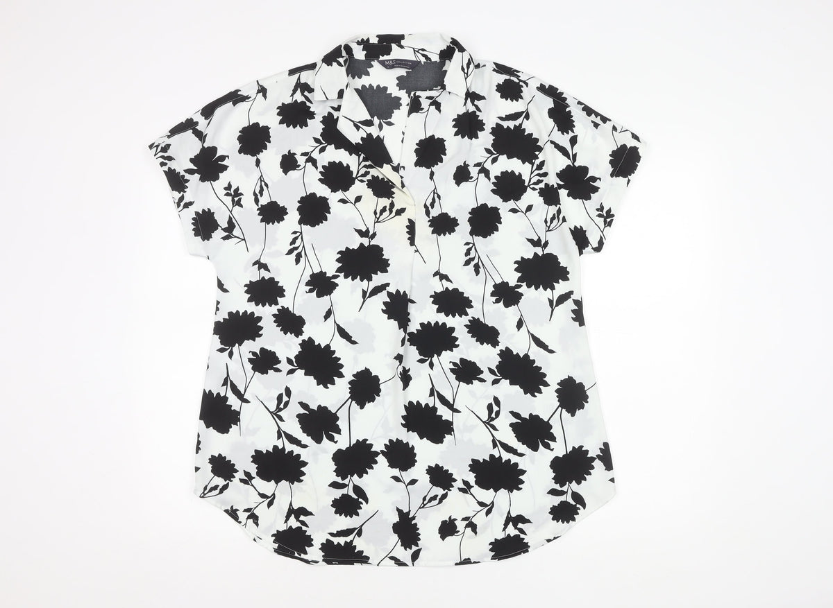 Marks & Spencer Women's Ivory Floral Top Size 10