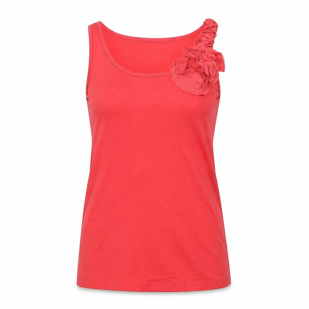 Gap Women's Red Tank Top, M, Ruffle Accent, Casual