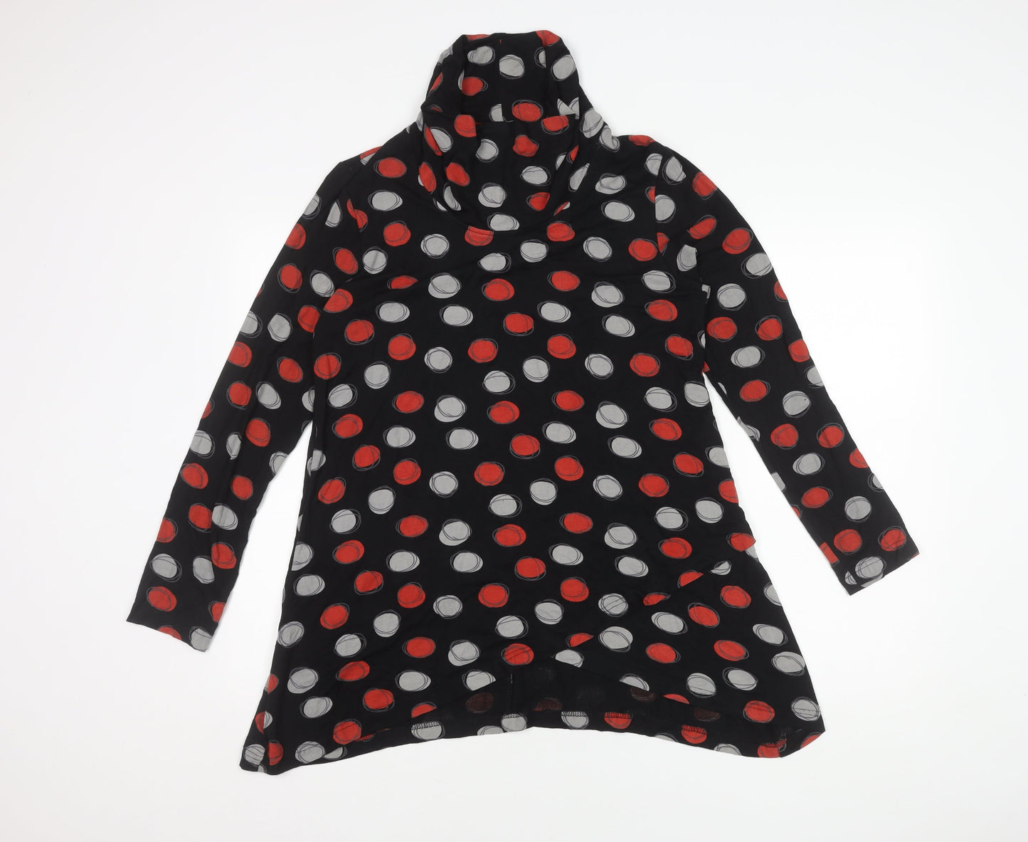 Capri Women's Black Polka Dot Cowl Neck Dress S/M