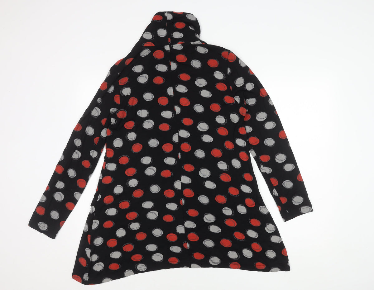 Capri Women's Black Polka Dot Cowl Neck Dress S/M