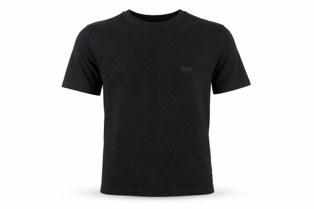 Hugo Boss Men's Black Cotton T-Shirt - M, Logo Accented