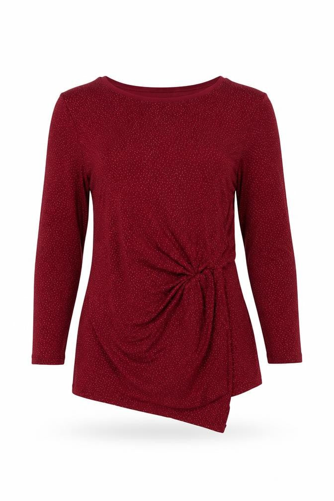 Roman Women's Red Long Sleeve Glitter Blouse Size 10