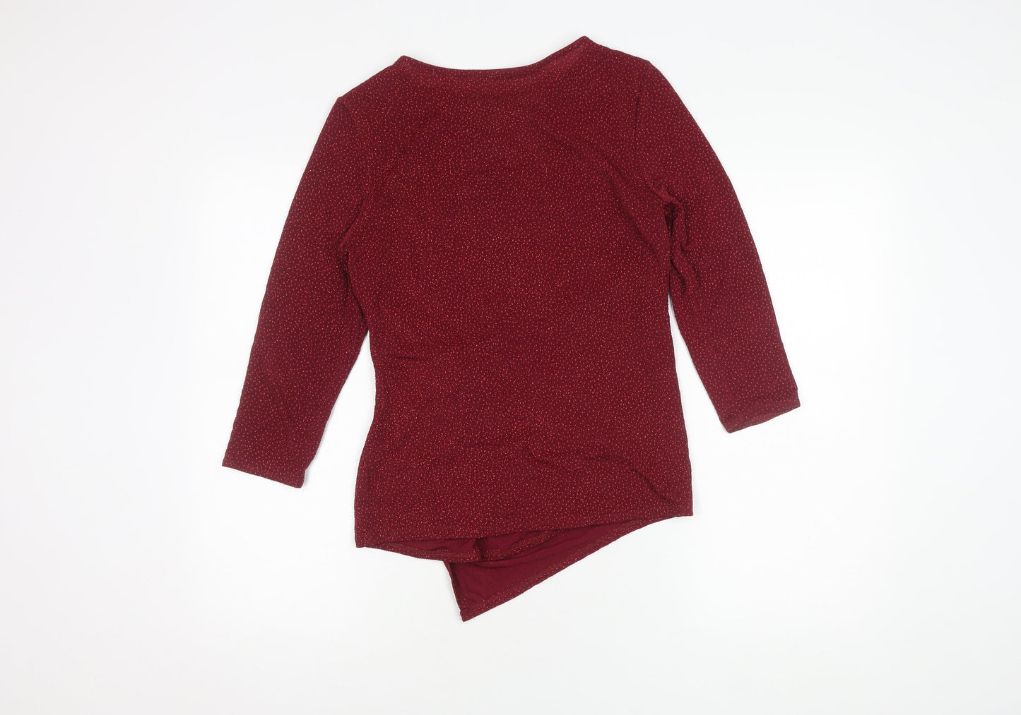 Roman Women's Red Long Sleeve Glitter Blouse Size 10