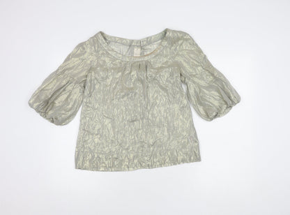 River Island Women's Silver Balloon Sleeve Top 14
