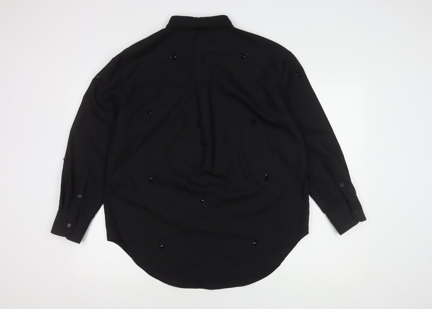 Marks & Spencer Black Button-Up Wool Shirt 10