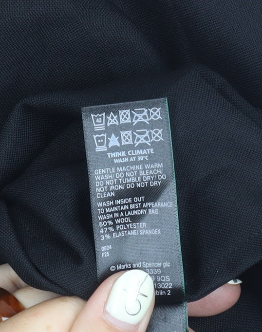 Marks & Spencer Black Button-Up Wool Shirt 10