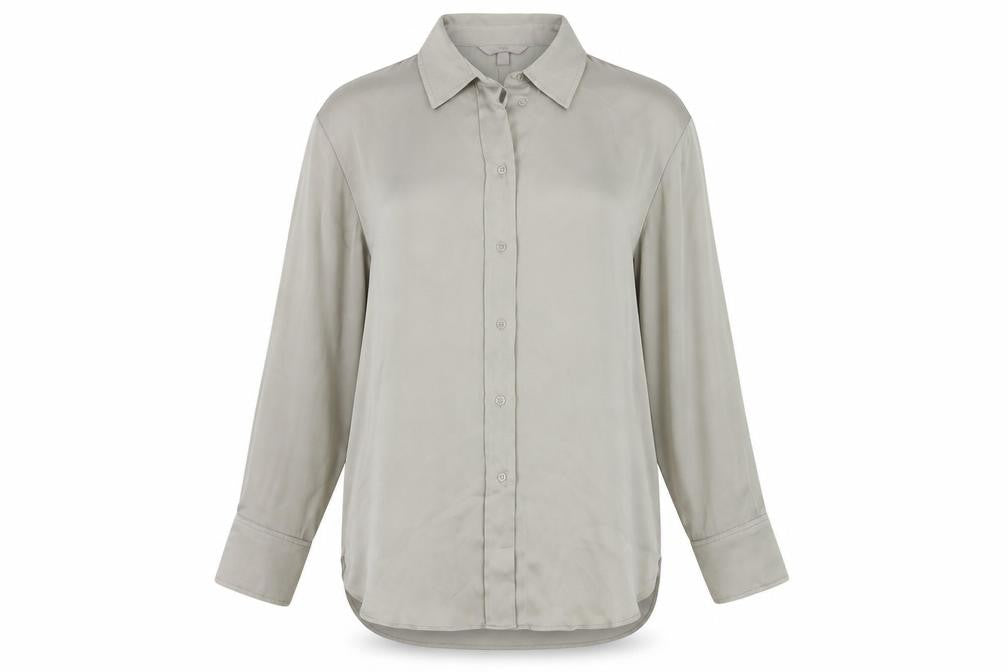 H&M Women's Beige Button-Up Shirt Size 12