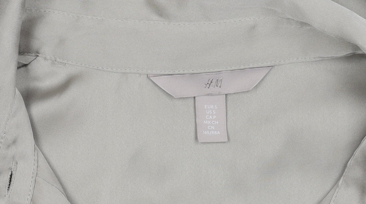 H&M Women's Beige Button-Up Shirt Size 12