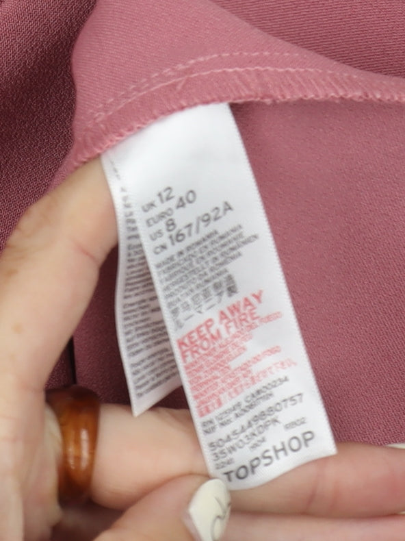 Topshop Women’s Pink Slip Dress, Size 12, Party