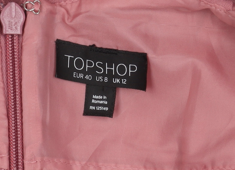 Topshop Women’s Pink Slip Dress, Size 12, Party