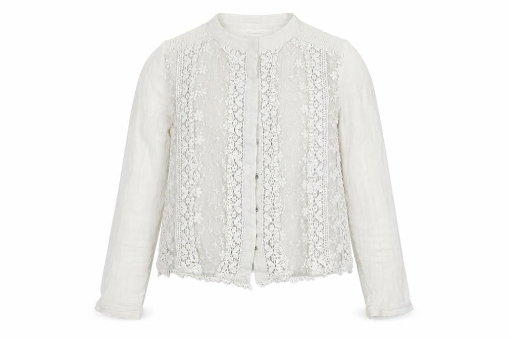River Island Women's White Embroidered Blouse Size 6