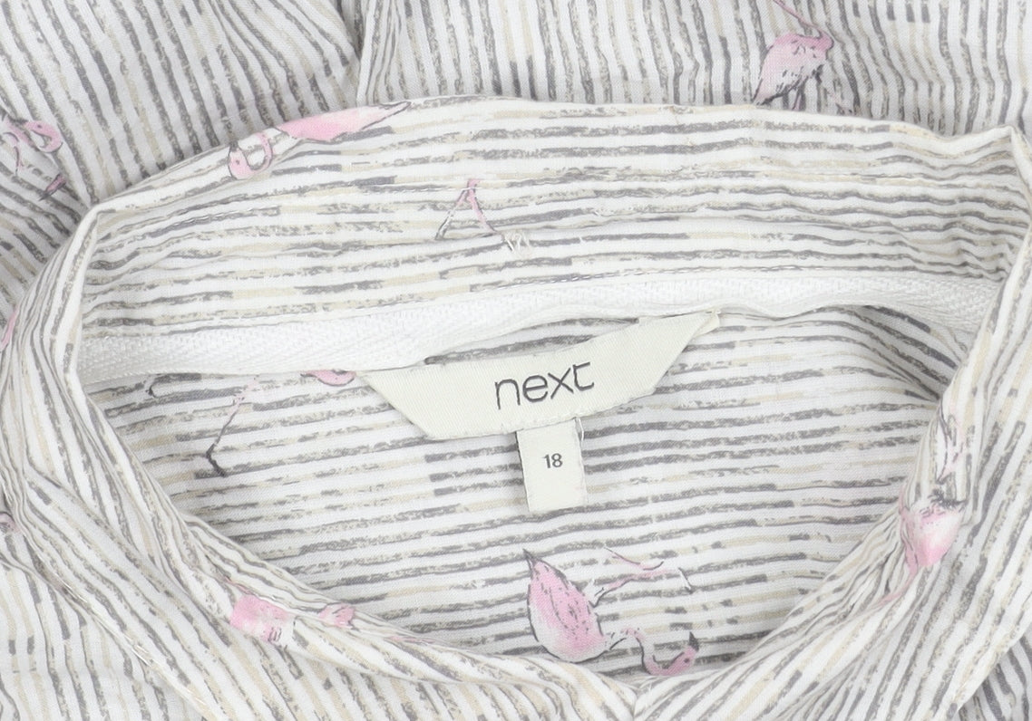 Next Women's Multicoloured Button-Up Shirt, Size 18