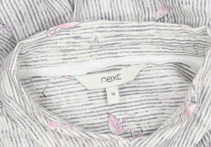 Next Women's Multicoloured Button-Up Shirt, Size 18