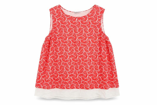 Front view of Oliver Bonas Red Geometric Sleeveless Top