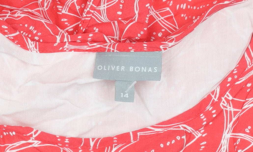 Oliver Bonas Red Geometric Sleeveless Top
