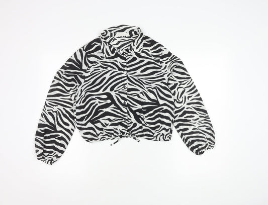 H&M Girls Zebra Print Cropped Blouse, Size 12-13 Years