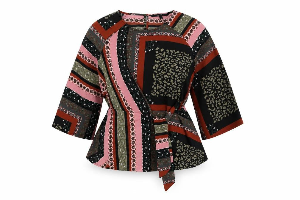 VERO MODA Women's Multicoloured Wrap Blouse S
