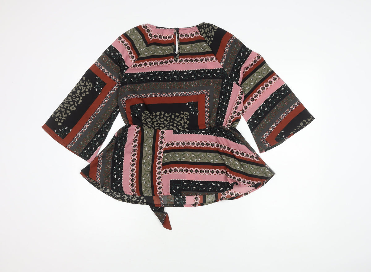 VERO MODA Women's Multicoloured Wrap Blouse S