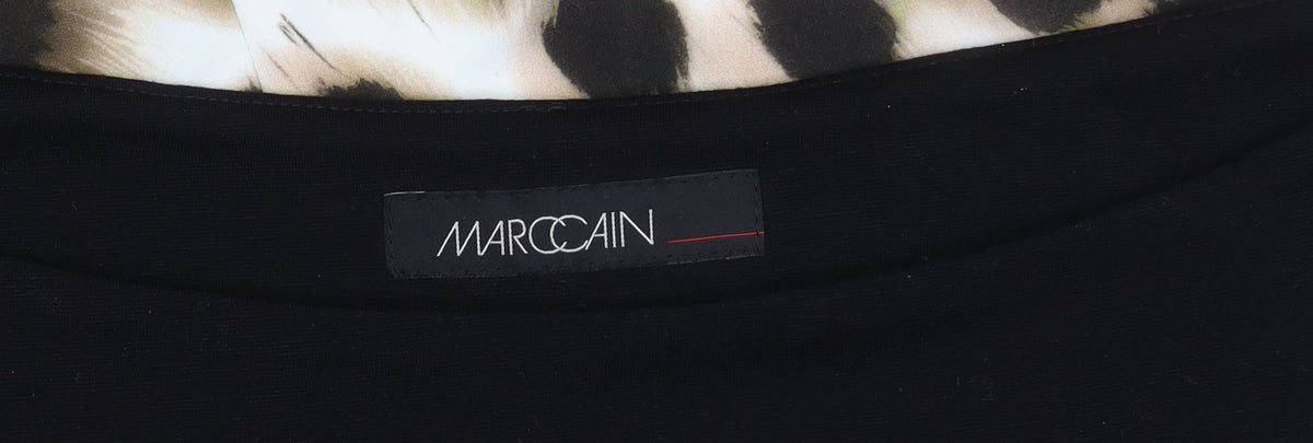 Marc Cain Women Black Dress, Size 12, Animal Print