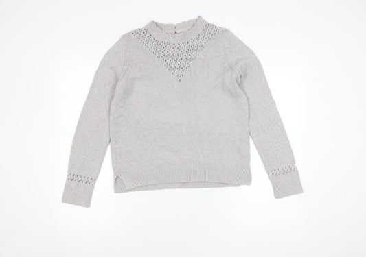 Fat Face Women's Grey High Neck Pullover Jumper Size 10
