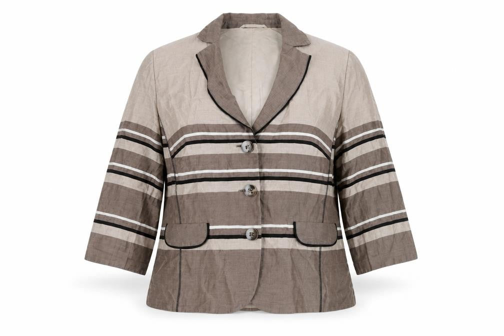 Gerry Weber Women's Brown Striped Blazer Size 16