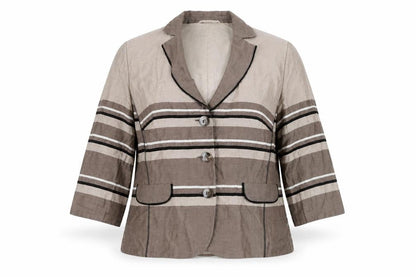 Gerry Weber Women's Brown Striped Blazer Size 16