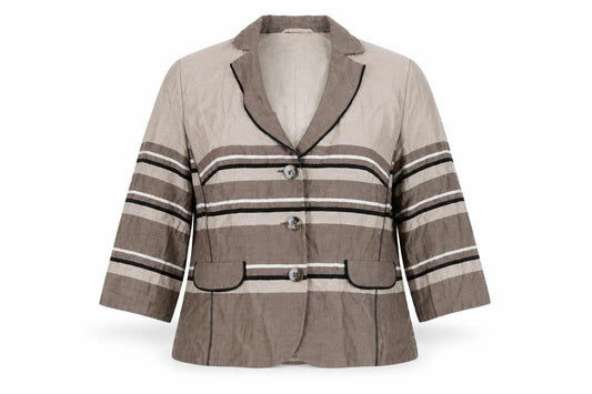 Gerry Weber Women's Brown Striped Blazer Size 16